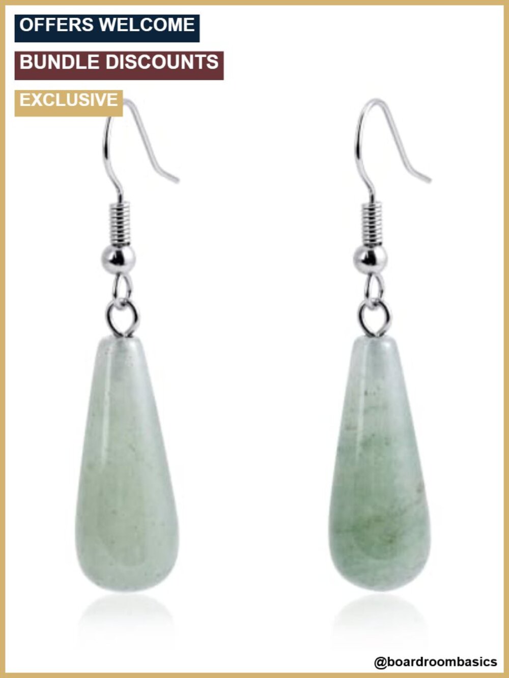 Teardrop Jade Drop Dangle Earrings Frenchwire